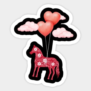 Horse Valentine's Day Heart Balloon for Horse lover Sticker